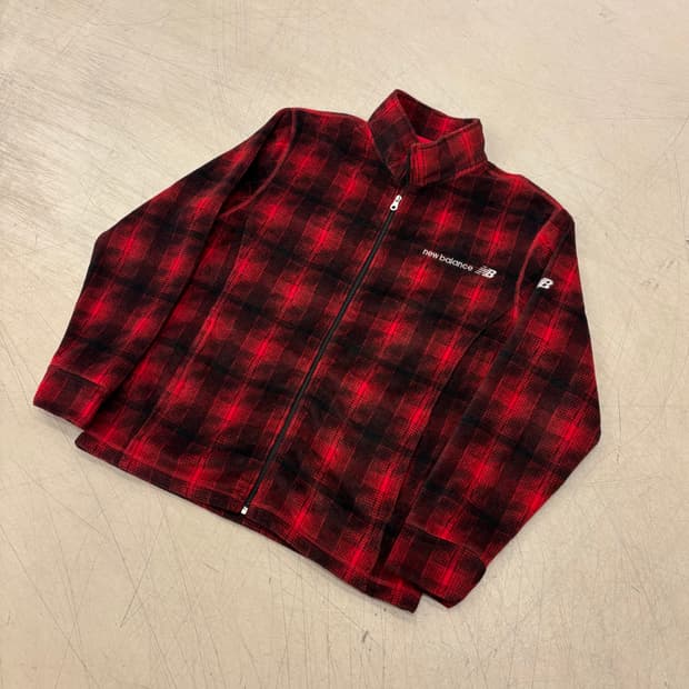 뉴발란스 체크 플리스 집업