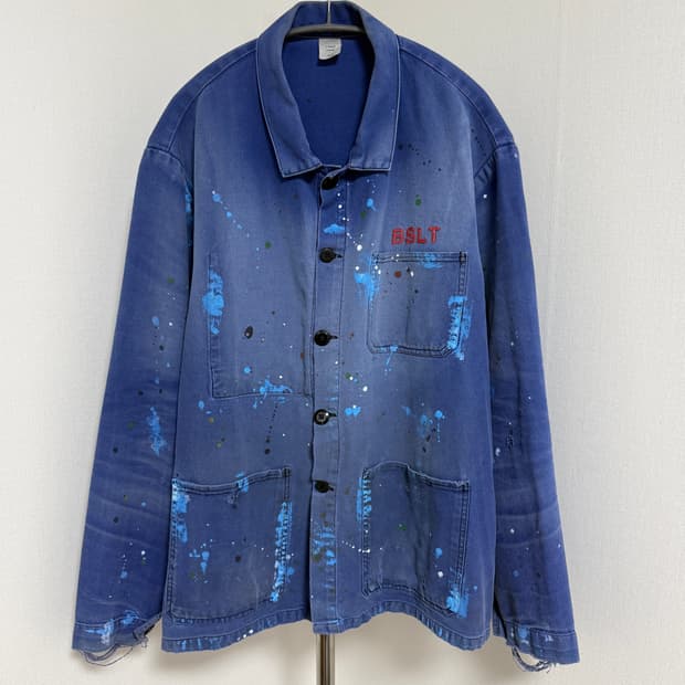 빈티지 페인팅 프렌치자켓 블루 50