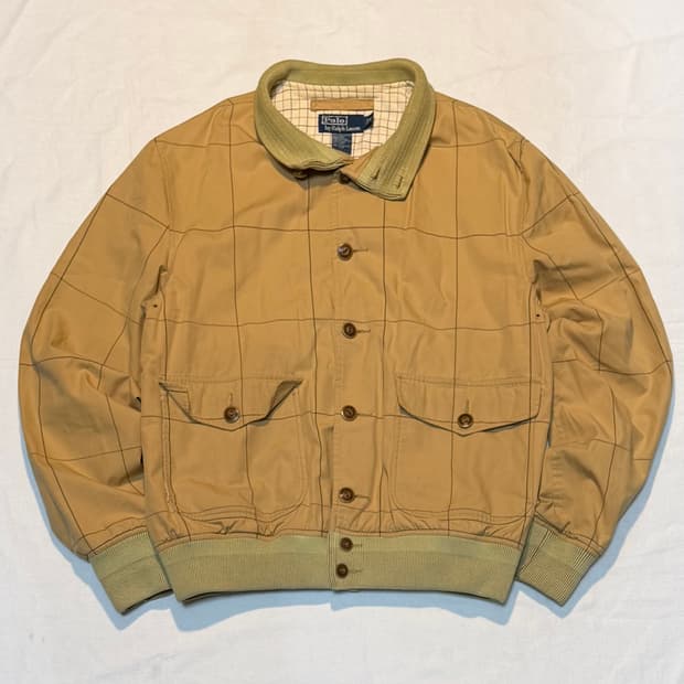 90s 폴로 랄프로렌 A-2 스윙탑 봄버자켓 베이지