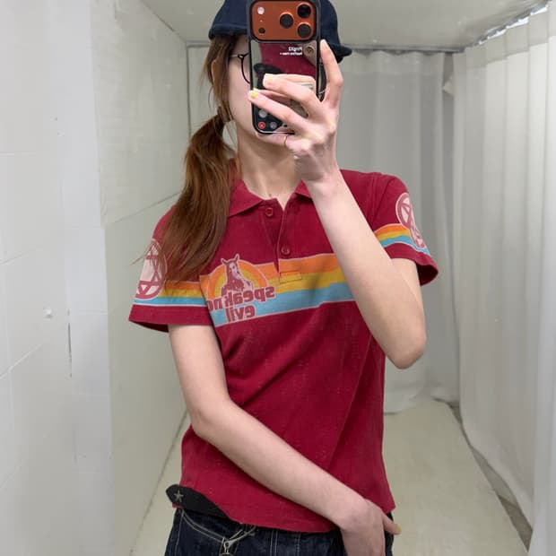 히스테릭글래머 speak no evil 작사 피케 카라 반팔 티셔츠