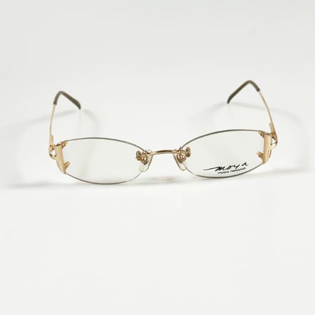 MOYA NEWYORK 무테 스퀘어 골드 메탈 빈티지 안경