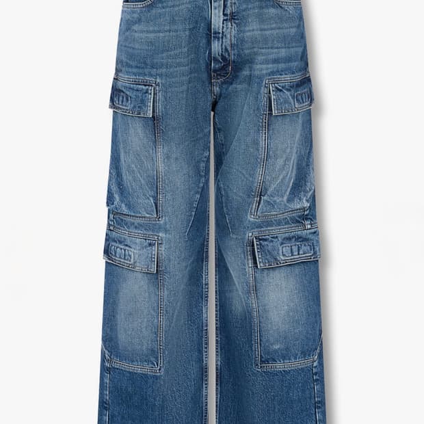 릭오웬스 다크쉐도우 더블 카고 데님