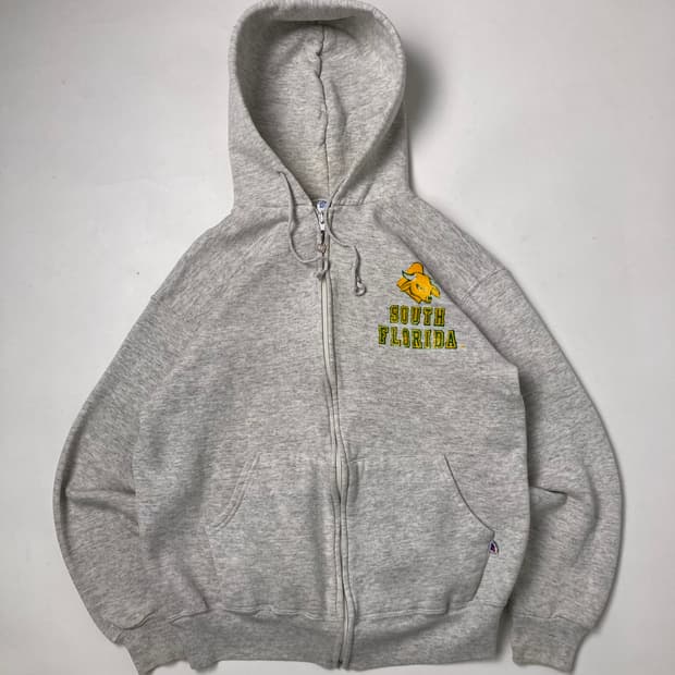 90s Russell Zip Up Hoodie (heather grey)
