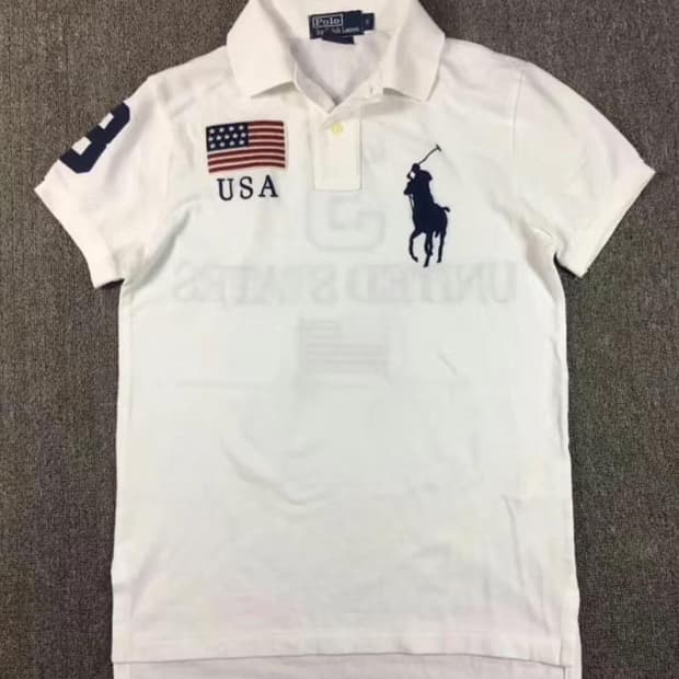 폴로 랄프로렌 성조기 빅포니 화이트 카라티
