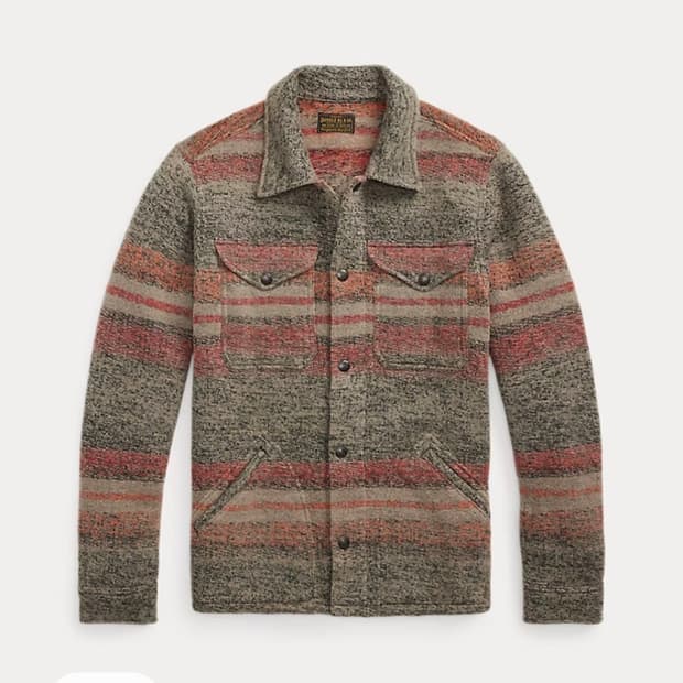 rrl 더블알엘 스트라이프 더블니트 울블렌드 재킷