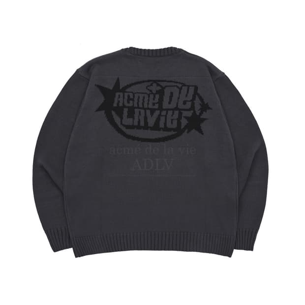 아크메드라비 Y2K STAR LOGO KNIT CHARCOAL (1)
