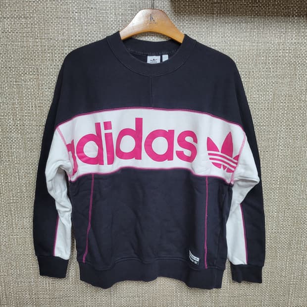 S 95사이즈 아디다스 빅로고 오버핏 맨투맨