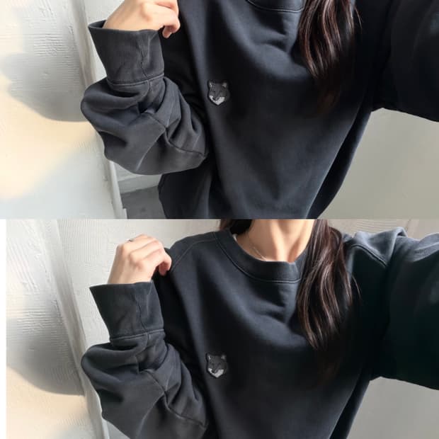 Maison Kitsune 메종키츠네 2024‘ 폭스패치 블랙 맨투맨