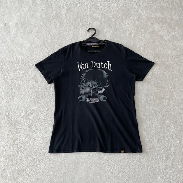 XL 본더치 스컬 Y2K 반팔티 105 빈티지 밴드티 