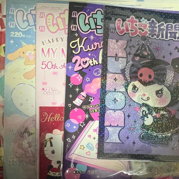 박스 재활용 급처분)산리오 신문 4개+파일 2개 세트