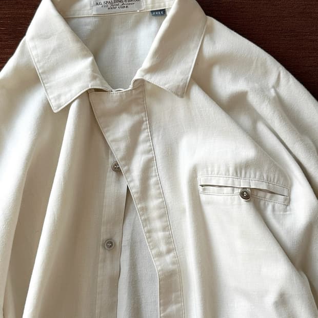 Design collar brushed cotton shirt
