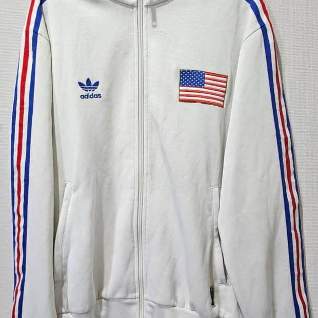 아디다스 희귀 성조기 미국 USA 화이트 트랙탑 져지집업 105~110