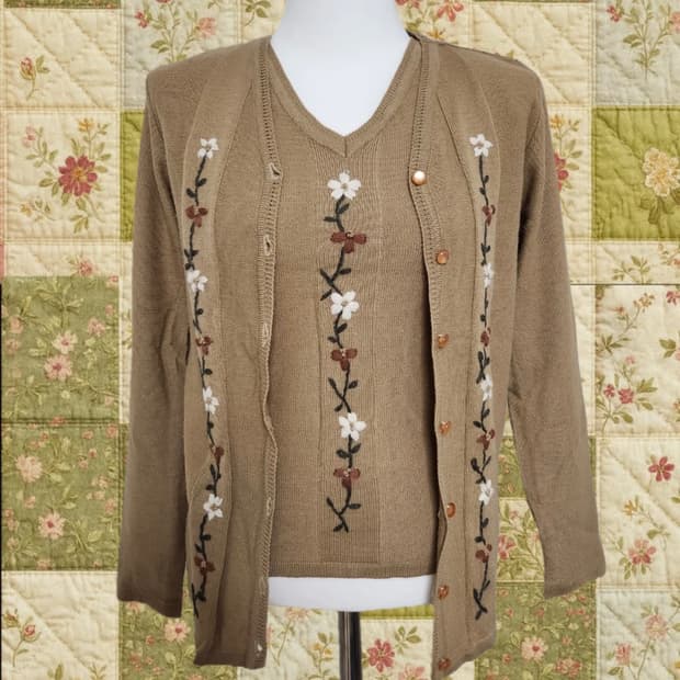 일본 빈티지 모리걸 나시 가디건 set 