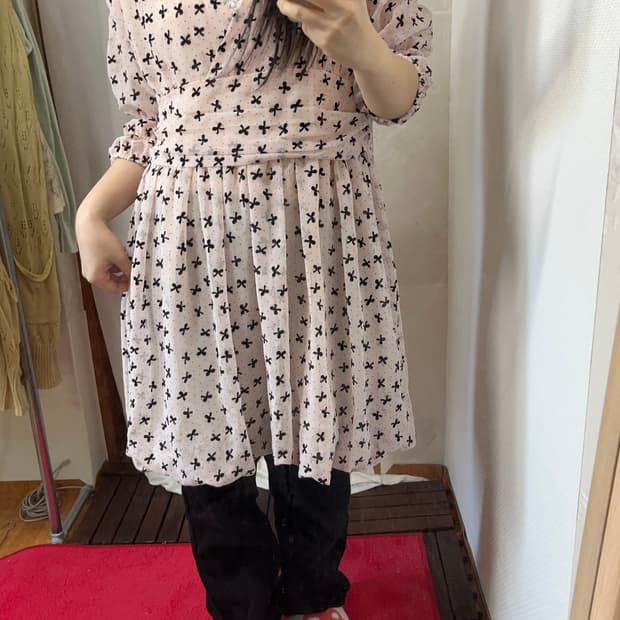 vintage ribbon balloon pink dress