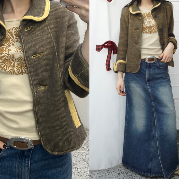 Mustard lined cardigan