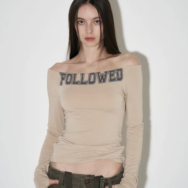 플리즈노팔로우 Followed Stone Top (베이지) 오프숄더