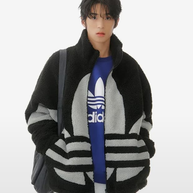 아디다스 빅 트레포일 쉐르파 후리스 L