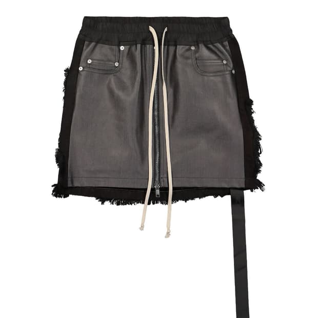 rick owens 릭오웬스 다크쉐도우 왁스 데님 스커트 뒷면 디스트
