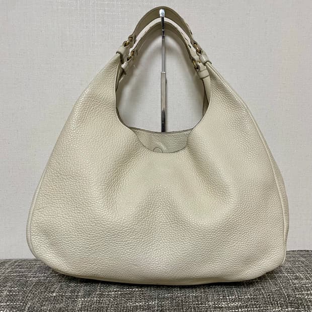 보테가 베네타 가죽 캄파나 호보백 아이보리 정품