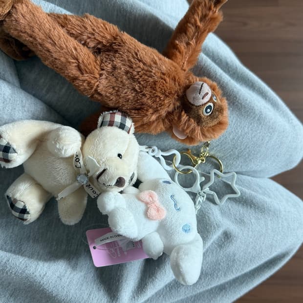 인형 키링고리 다해서 원숭이.곰돌이.산리오 시나모롤
