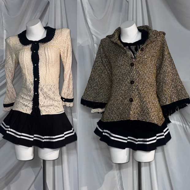 엑시즈팜 무채색 브라운 오네갸루 코디세트 