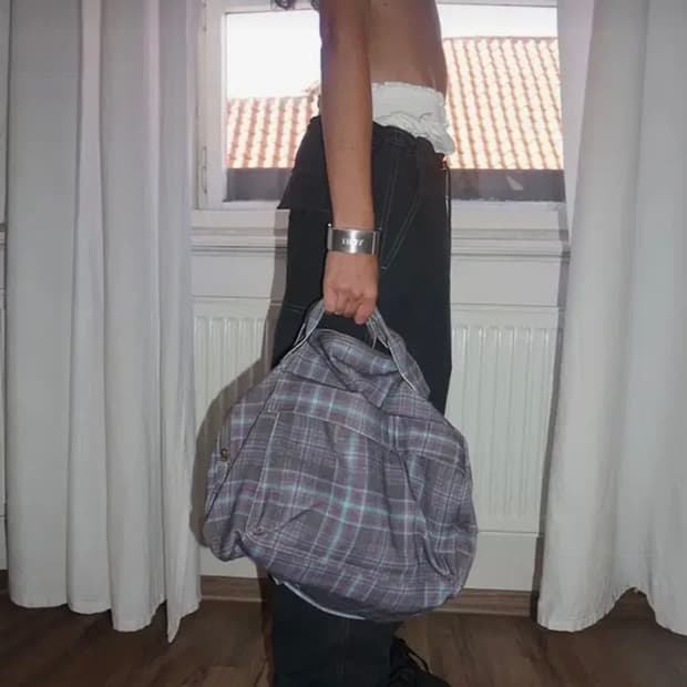 스컬프터 Three-Way Twill Bag Purple Check