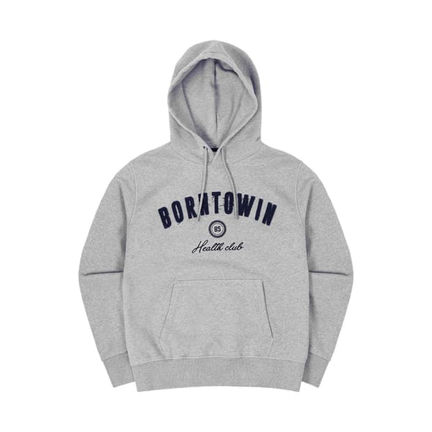 본투윈 머슬핏 패치 후드 멜란지 그레이 3