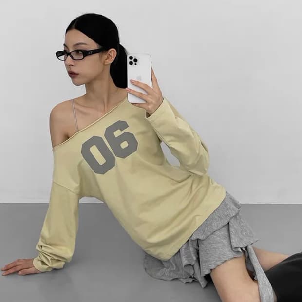 블랙업 오프숄더 옐로우