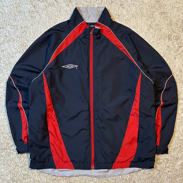 희귀) 엄브로 올드스쿨 배색 바람막이 자켓 네이비