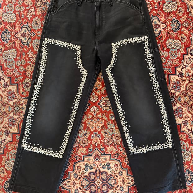 리바이스 더블니 스노우윈도우 리워크 데님