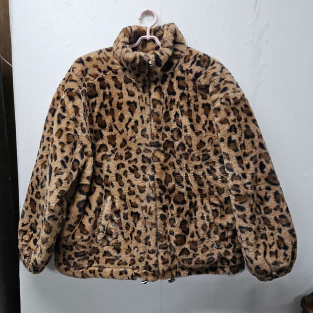 여성 빈티지 레오파드 호피 후리스 자켓  free