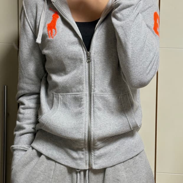 폴로 랄프로렌 빅포니 슬림핏 후드집업 그레이