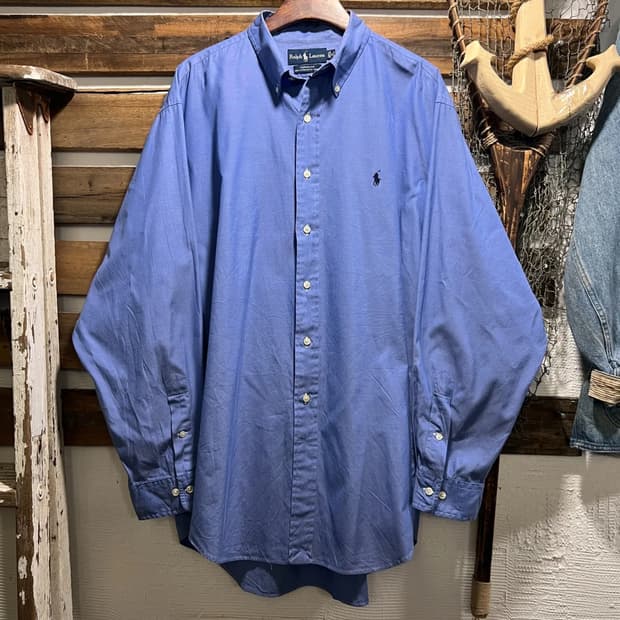 [2XL]폴로 랄프로렌 YARMOUTH 파스텔블루 핀포인트 옥스포드 셔츠