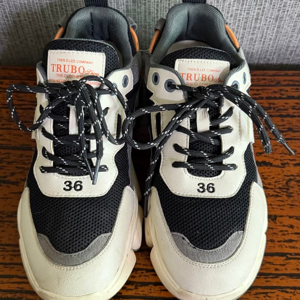 멀티컬러 배색 어글리 스니커즈 청키 플랫폼 운동화 36사이즈