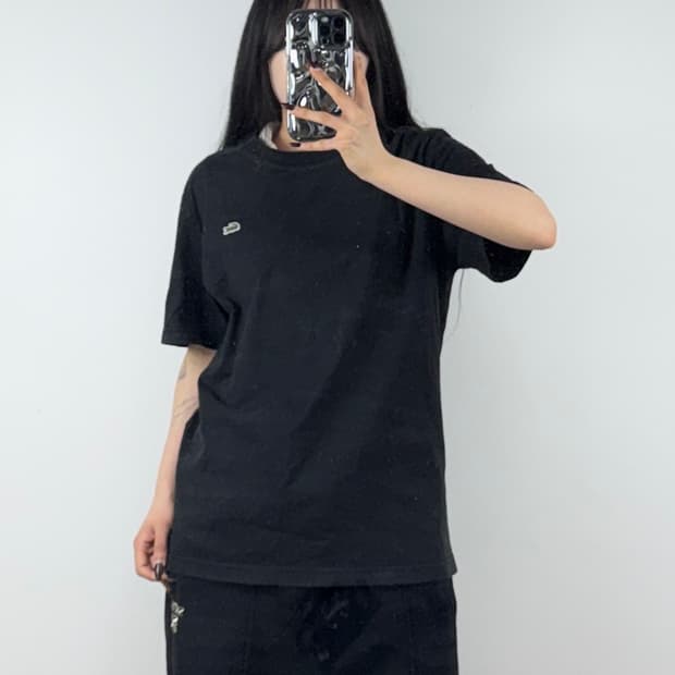 라코스테 크루넥 반팔티셔츠 블랙 E69