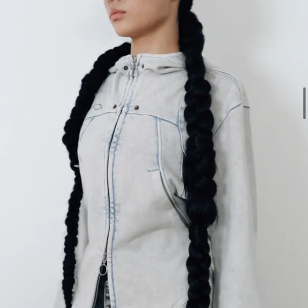 미스치프 펀칭후드집업 라이트블루 m