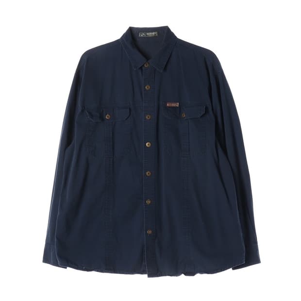 아웃도어 네이비 투포켓 코튼 워크 셔츠 XXL