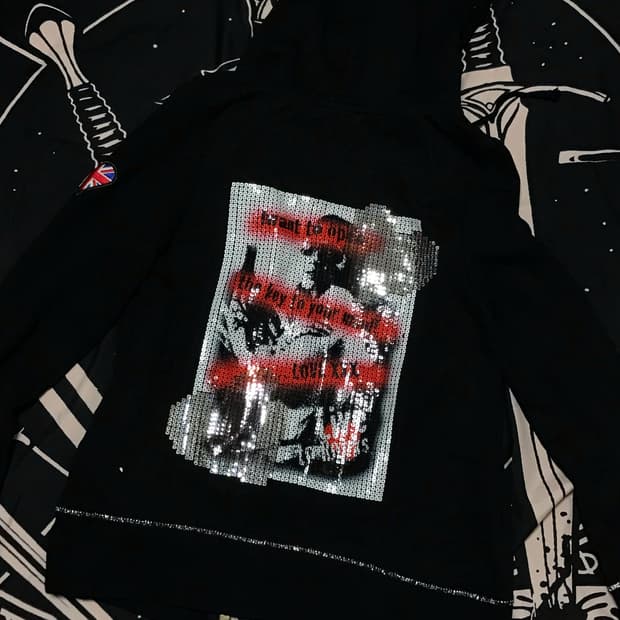 빈티지 펑크 백포인트 후드집업