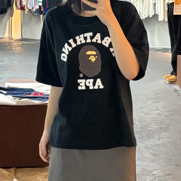 베이프 컬리지 반팔 티셔츠