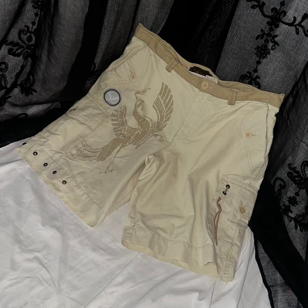 Beige cargo shorts
