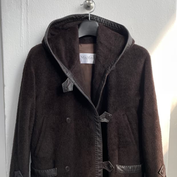 막스마라 알파카 후드 코트 