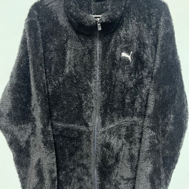 푸마 블랙 뽀글이 플리스 집업