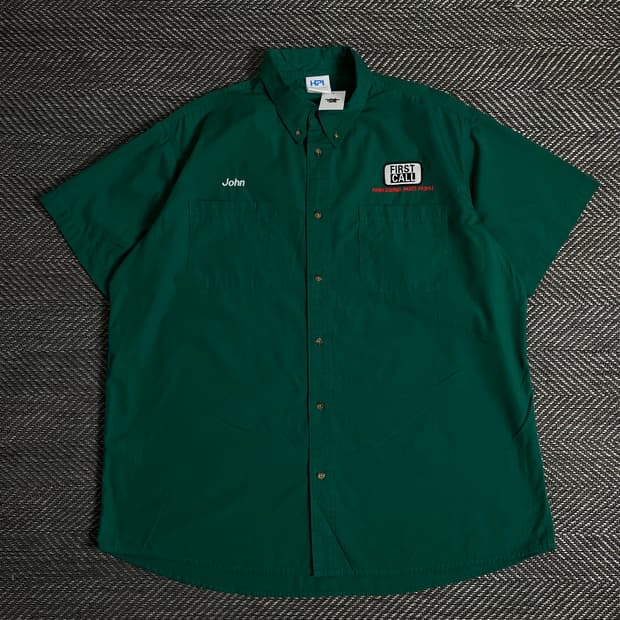 USA 빈티지 박시핏 반팔 워크 셔츠o 2829