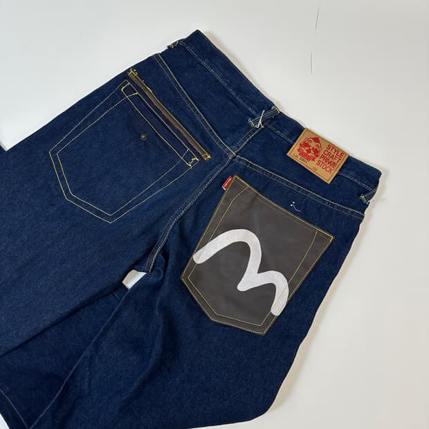 에비수 레더포켓 와이드 데님 30