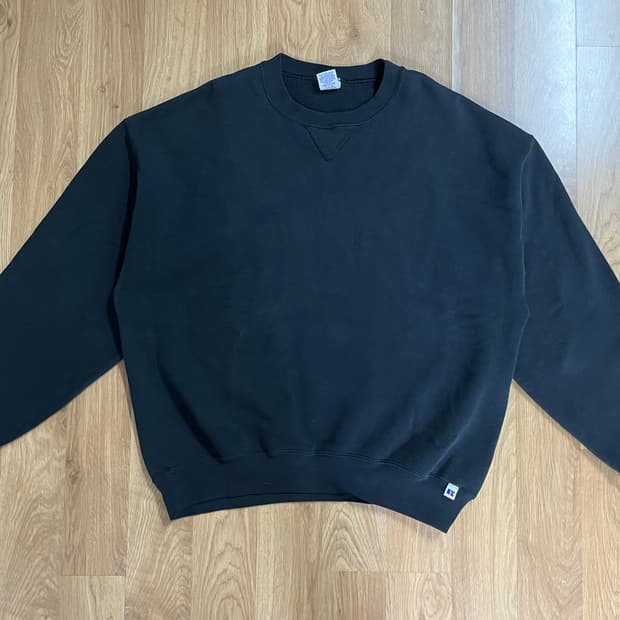 90s 빈티지 러셀 블랙 스웻셔츠 xl