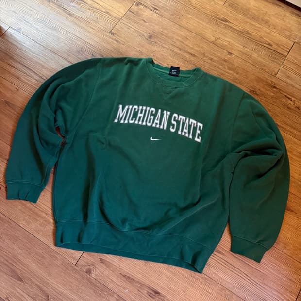 00s 나이키 스웻셔츠 자수로고 그린 L