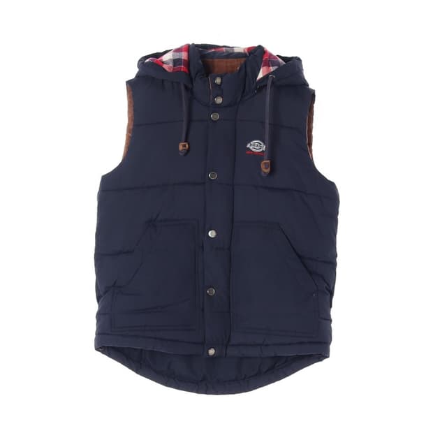 디키즈 올드스쿨 체크 안감 패딩 조끼 XS