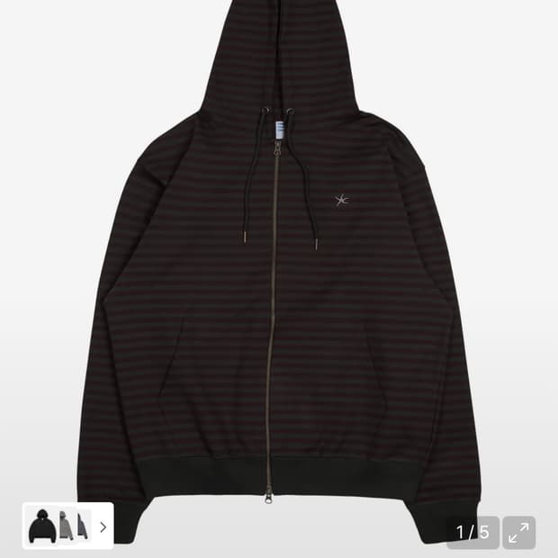 더콜디스트모먼트 스트라이프 후드집업 M