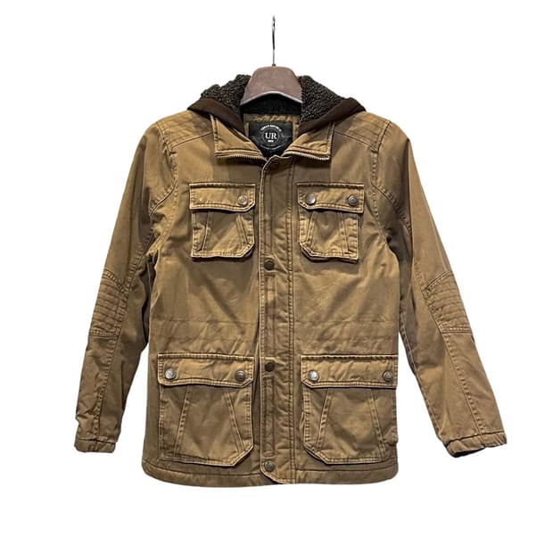 USA VINTAGE 후드 워크 자켓 쉐르파 안감 4포켓 디테일 베이지