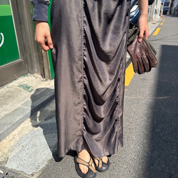 그레이 셔링 very 롱스커트